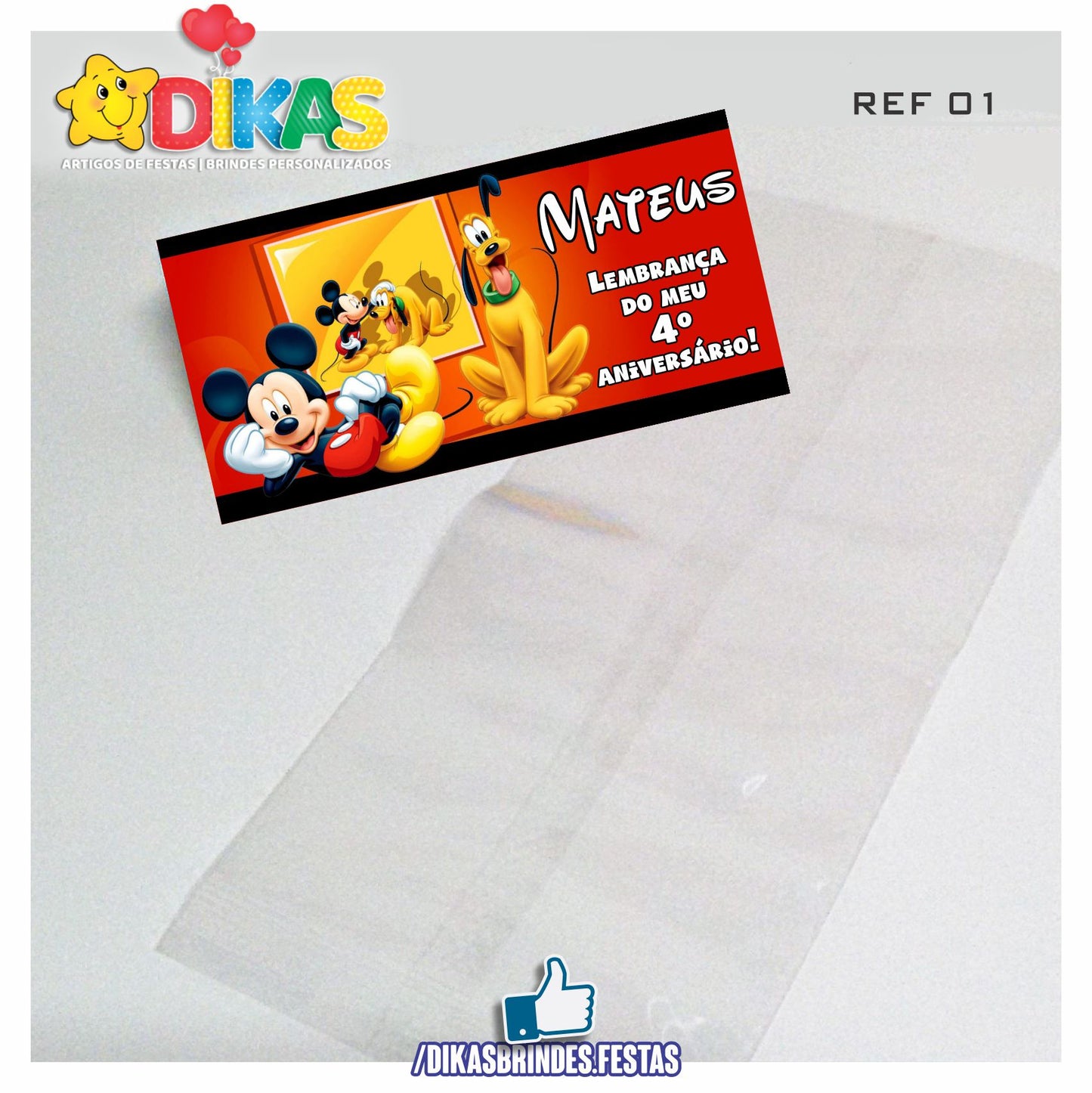 SACO PRENDA C/ TAG PERSONALIZADO - MICKEY