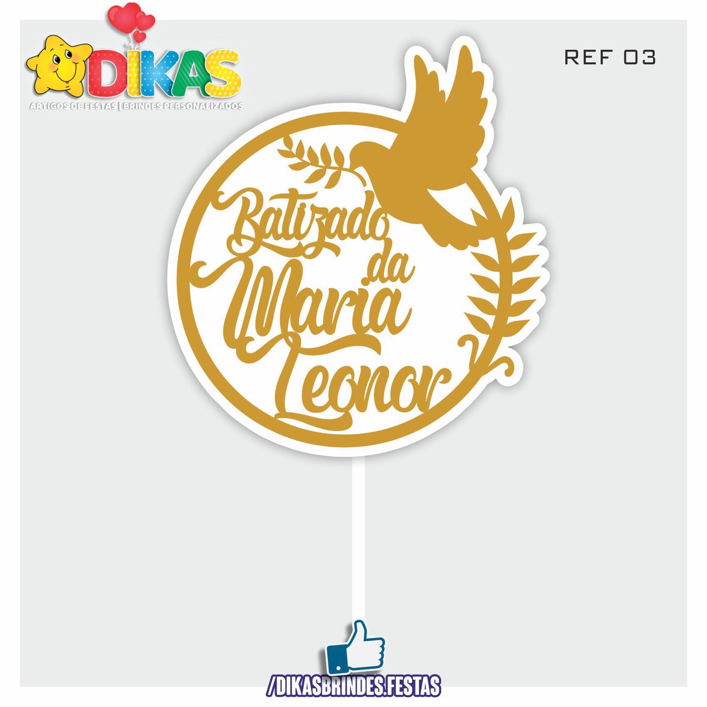 TOPO DE BOLO PERSONALIZADO - BATIZADO