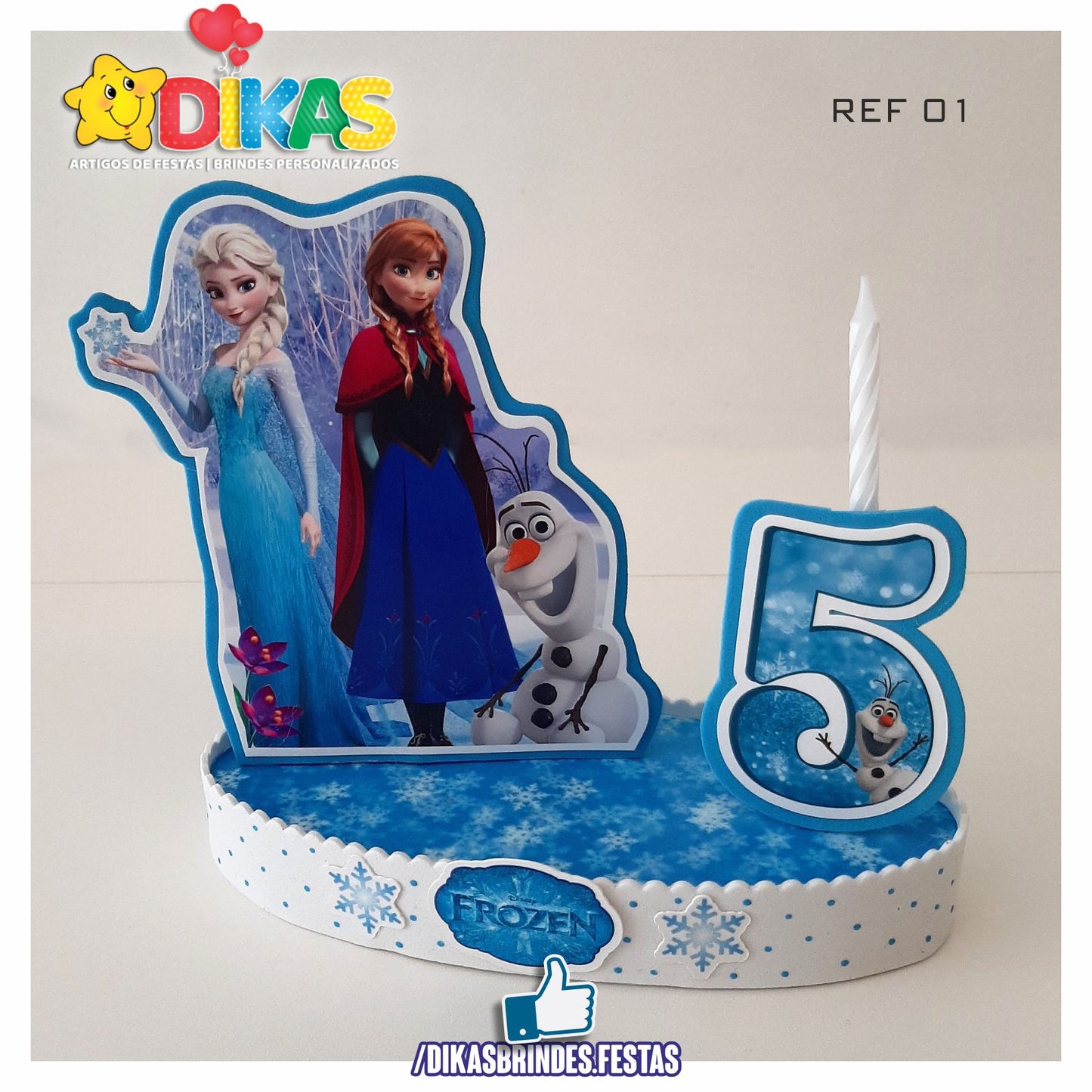 TOPO DE BOLO GRANDE C/ IDADE - FROZEN