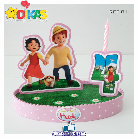 TOPO DE BOLO GRANDE C/ IDADE - HEIDI