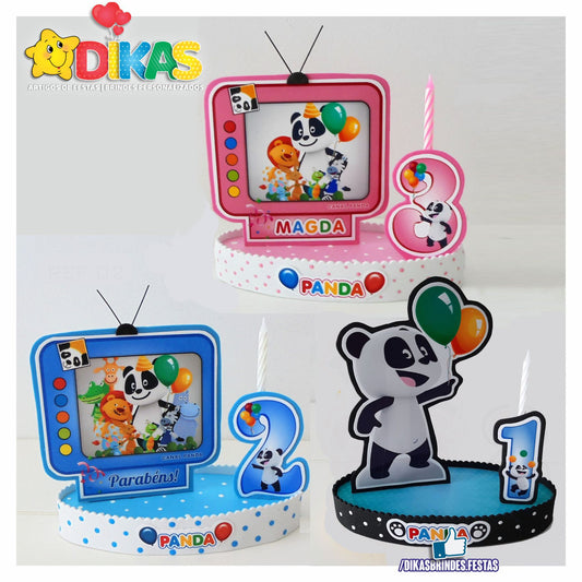 TOPO DE BOLO GRANDE C/ IDADE - PANDA E OS AMIGOS