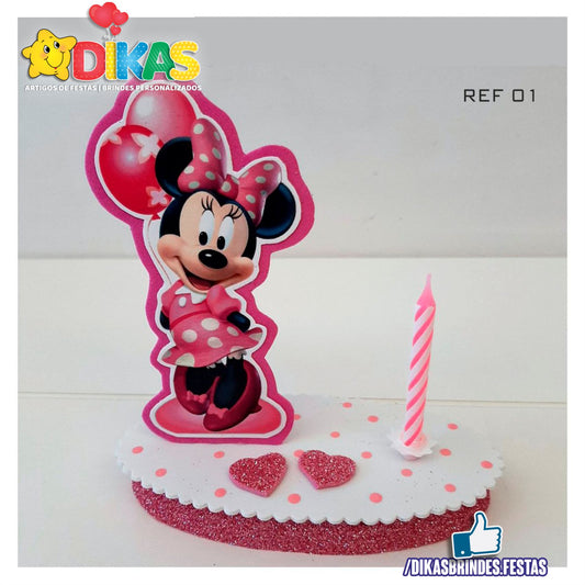 TOPO DE BOLO SIMPLES - MINNIE ROSA