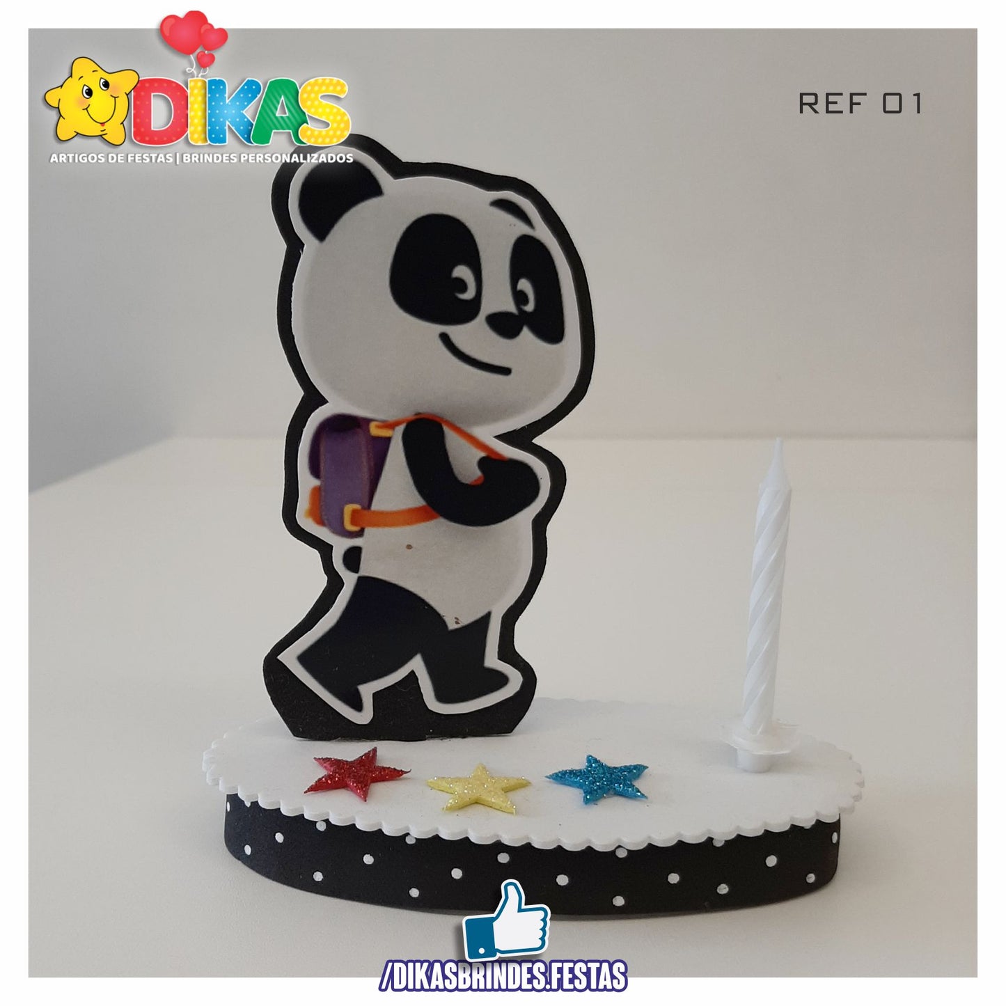 TOPO DE BOLO SIMPLES - PANDA E OS AMIGOS