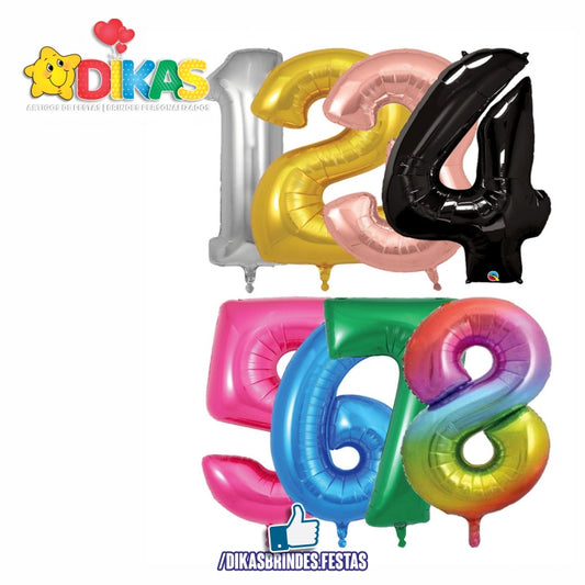 BALÃO FOIL NÚMERO 86CM