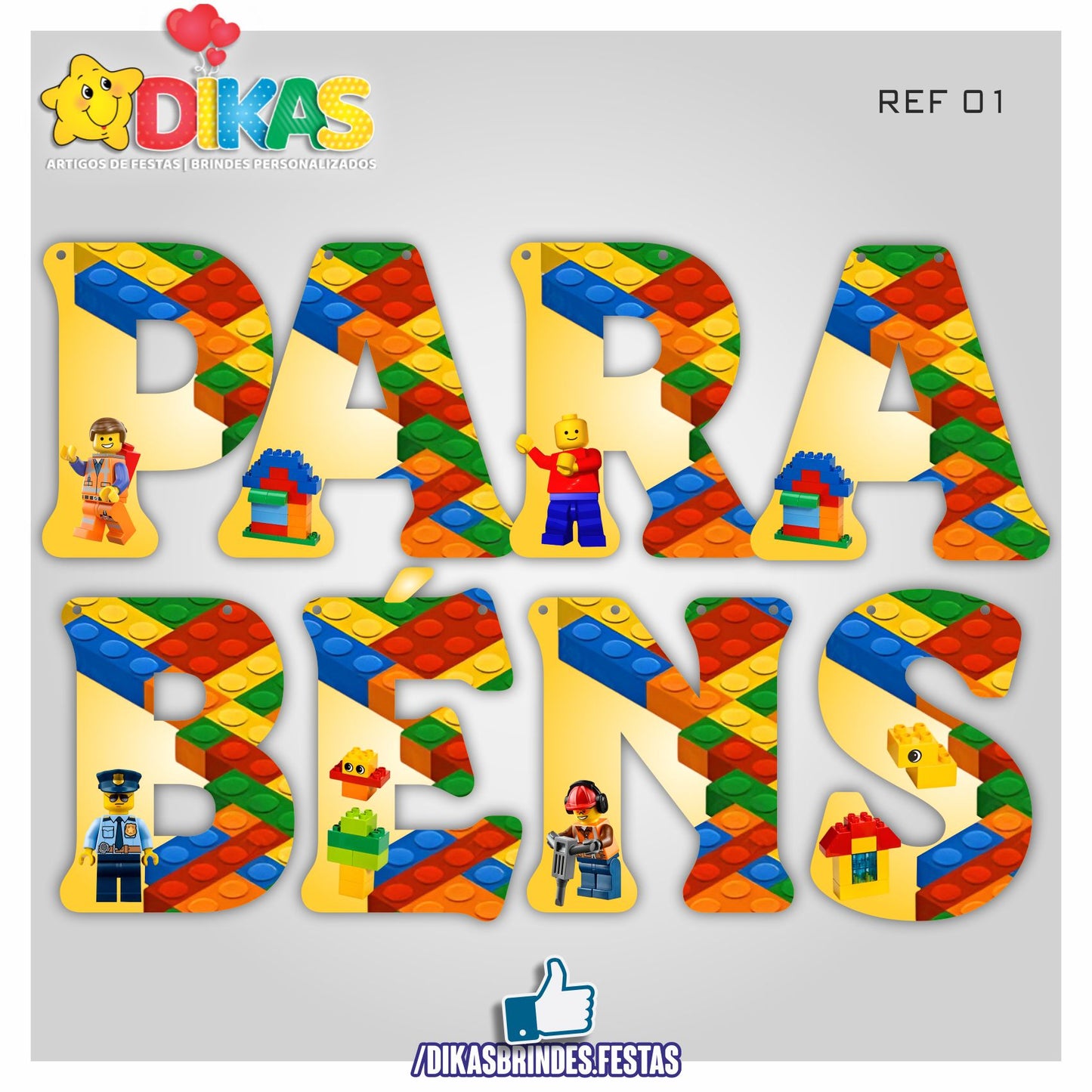 FAIXA "PARABÉNS" - LEGO