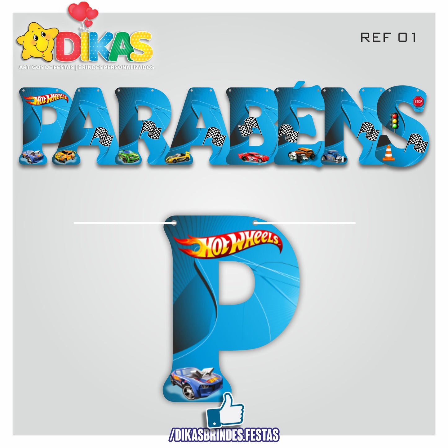 FAIXA "PARABÉNS" - HOTWHEELS