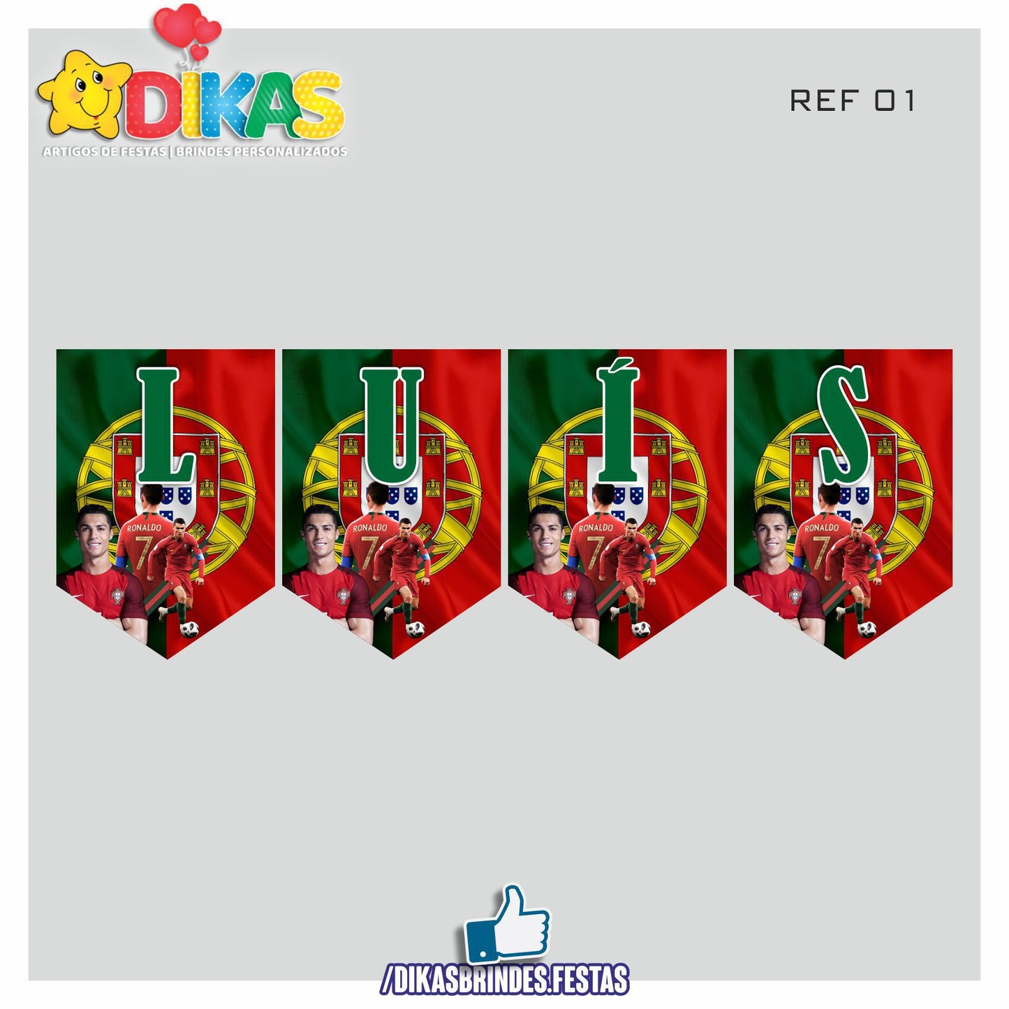 BANDEIROLA PERSONALIZADA - FUTEBOL PORTUGAL