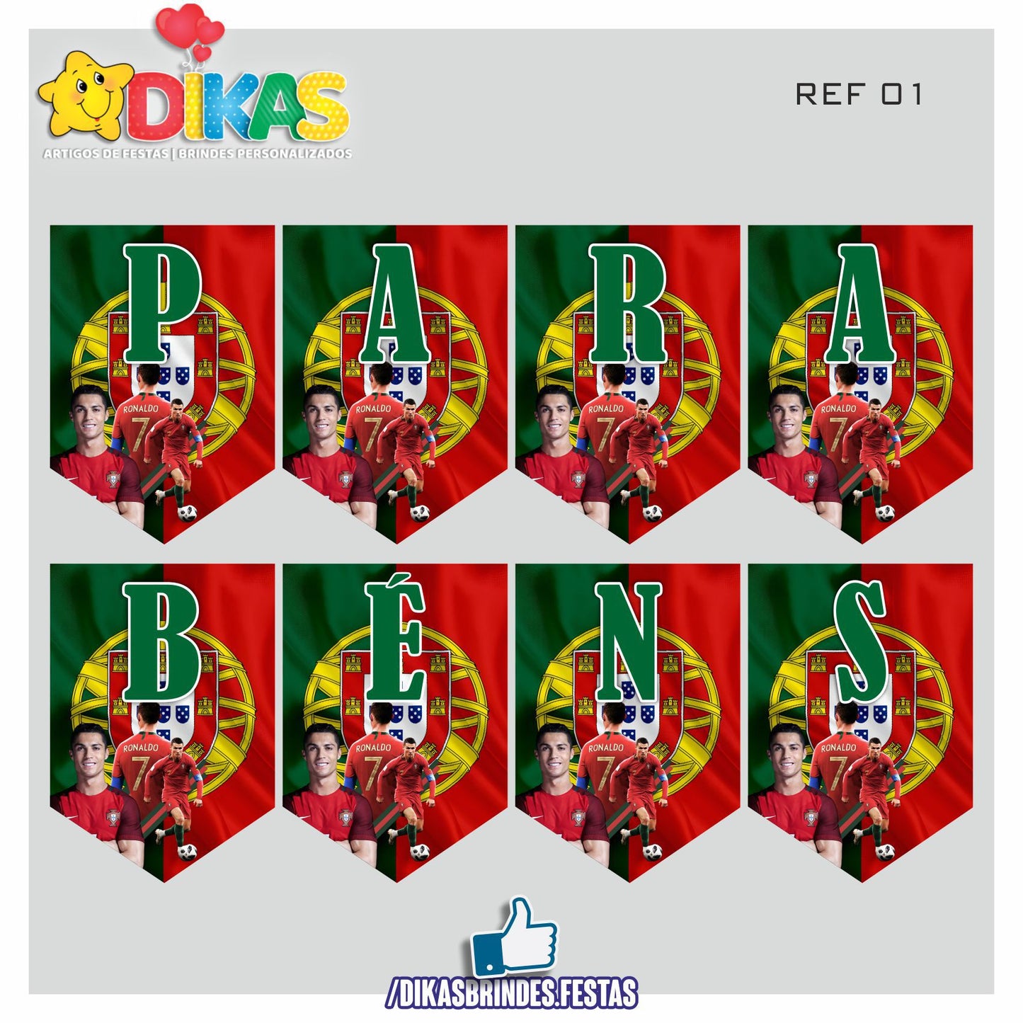 BANDEIROLA "PARABÉNS" - FUTEBOL PORTUGAL