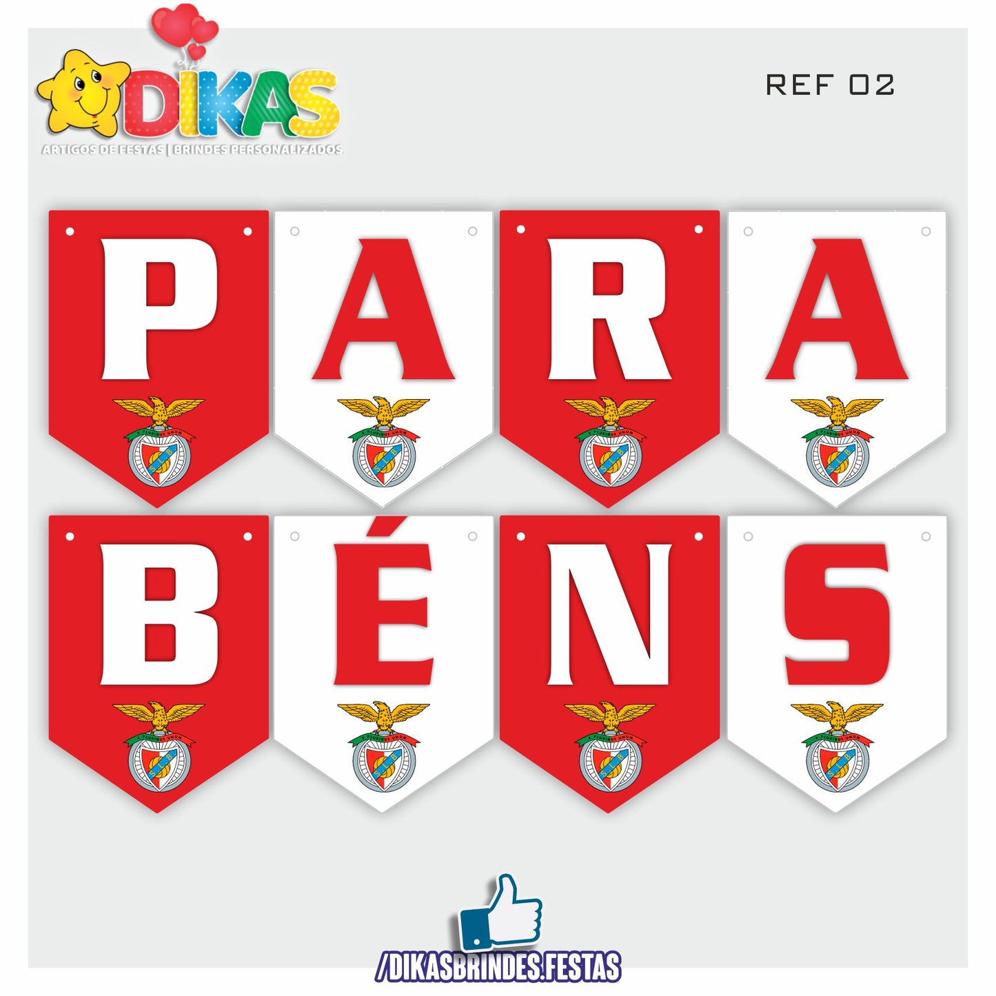 BANDEIROLA "PARABÉNS" - FUTEBOL BENFICA