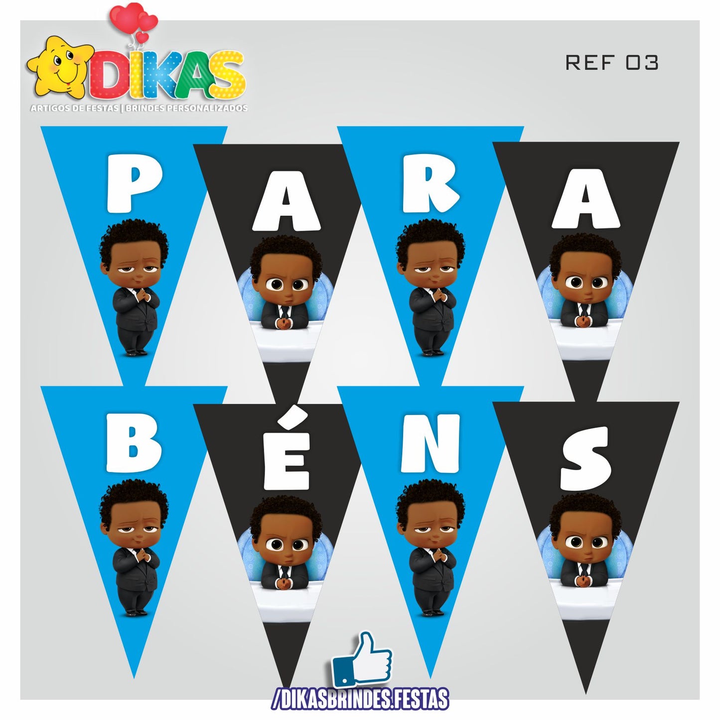 BANDEIROLA "PARABÉNS" - BOSS BABY