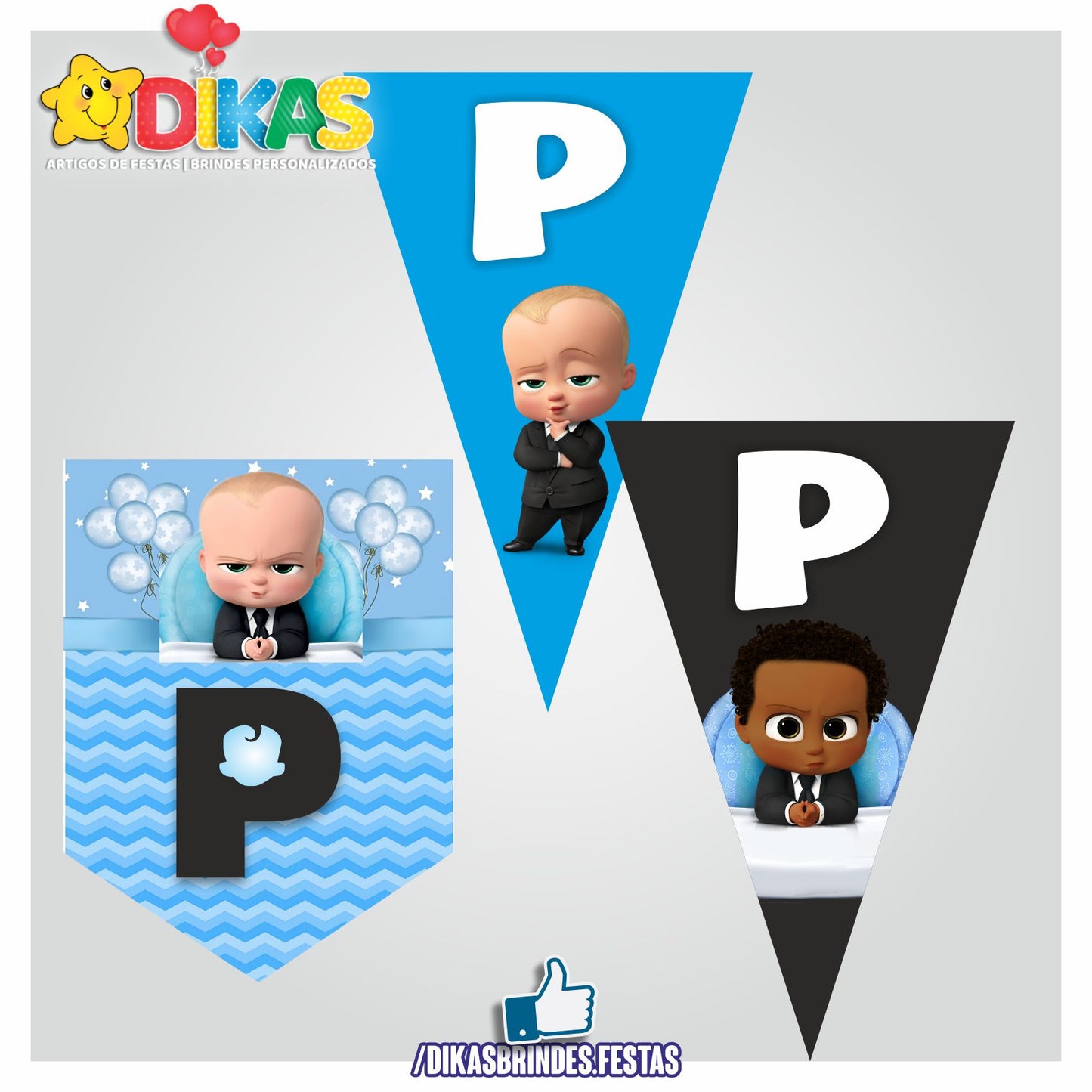 BANDEIROLA "PARABÉNS" - BOSS BABY