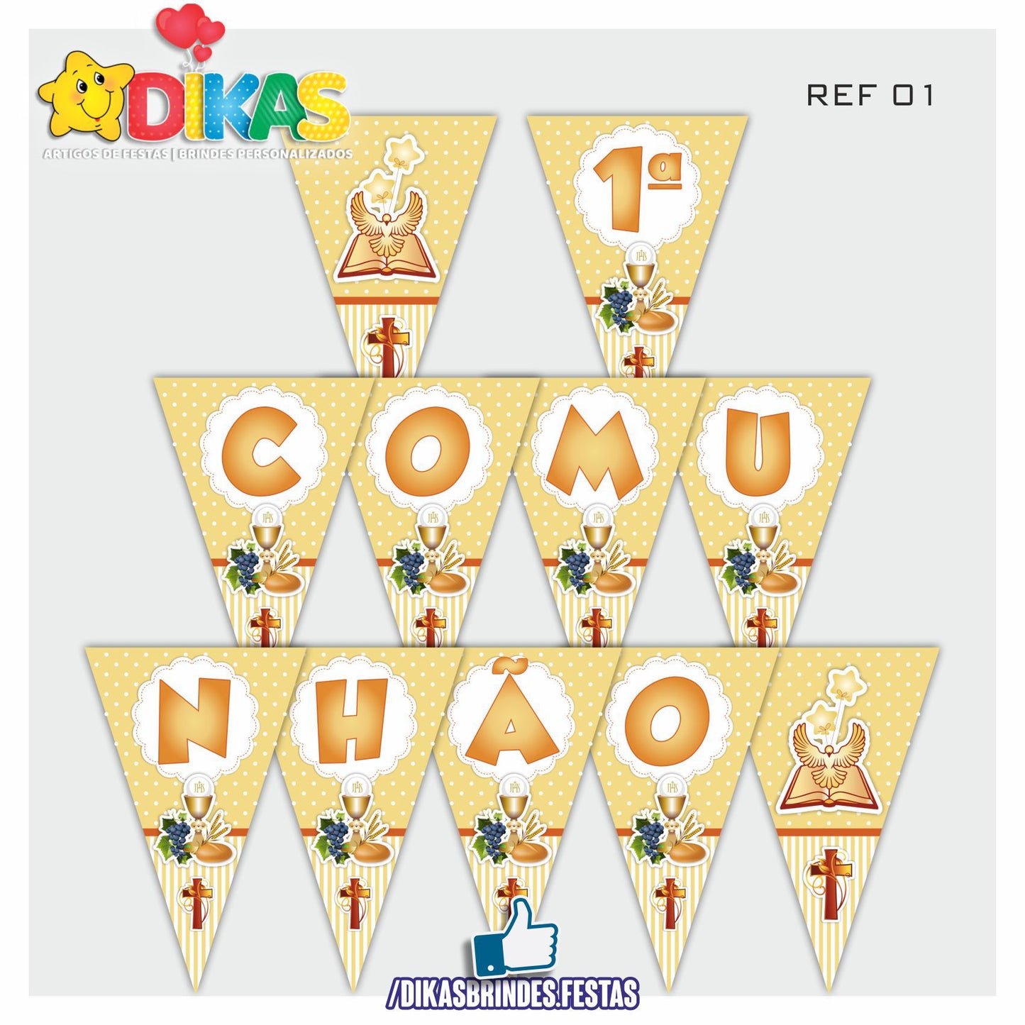 BANDEIROLA "1ª COMUNHÃO"