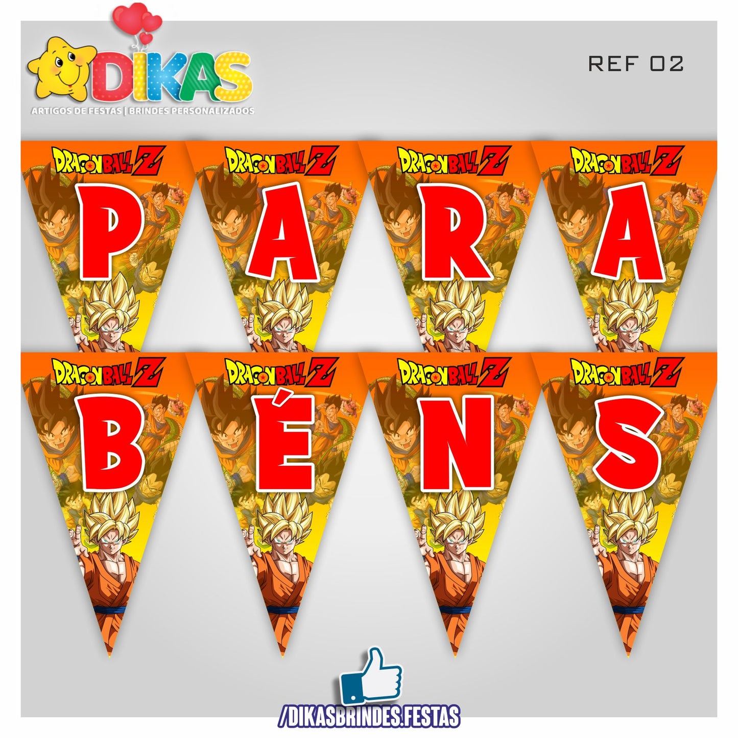 BANDEIROLA "PARABÉNS" - DRAGON BALL
