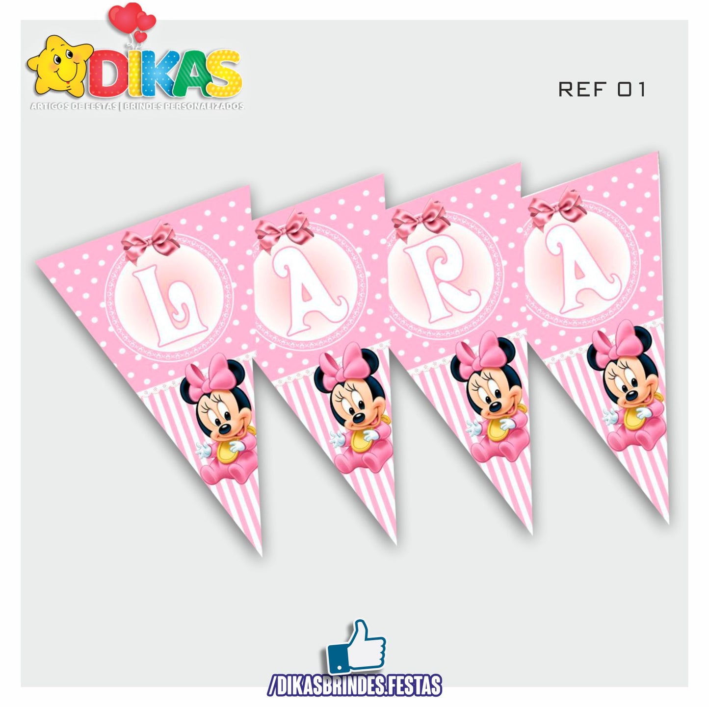 BANDEIROLA PERSONALIZADA - MINNIE BABY