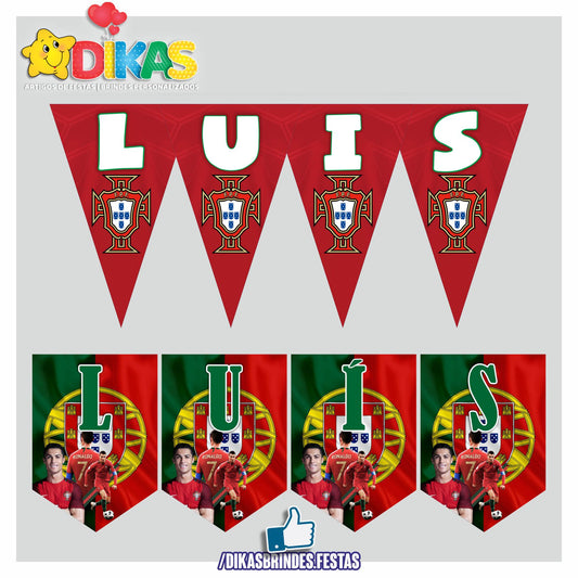 BANDEIROLA PERSONALIZADA - FUTEBOL PORTUGAL