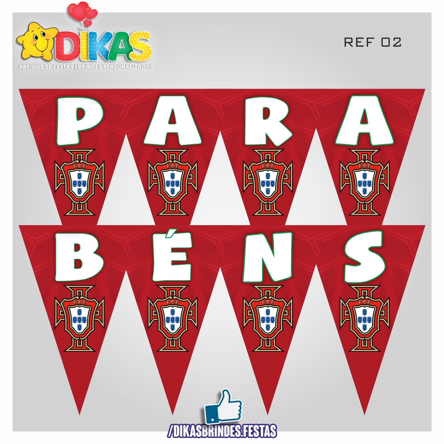 BANDEIROLA "PARABÉNS" - FUTEBOL PORTUGAL