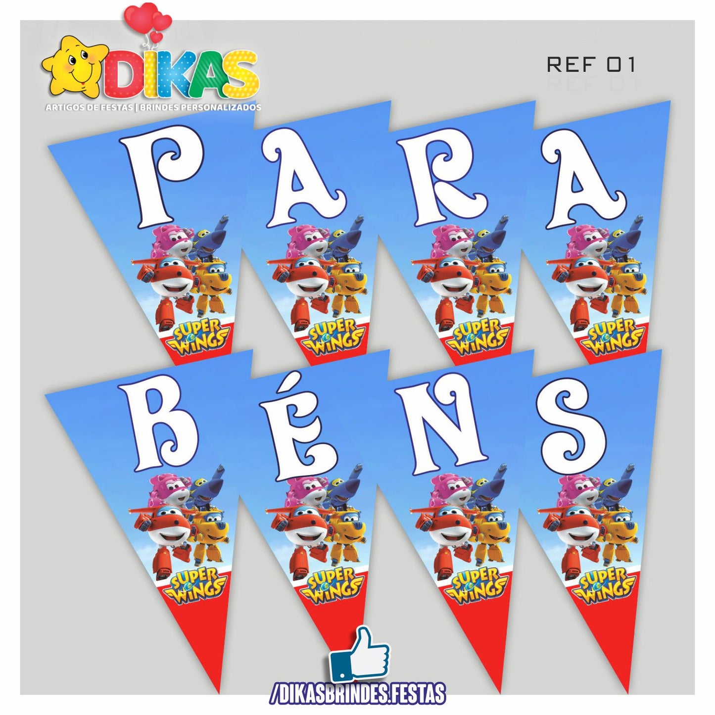 BANDEIROLA "PARABÉNS" - SUPER WINGS