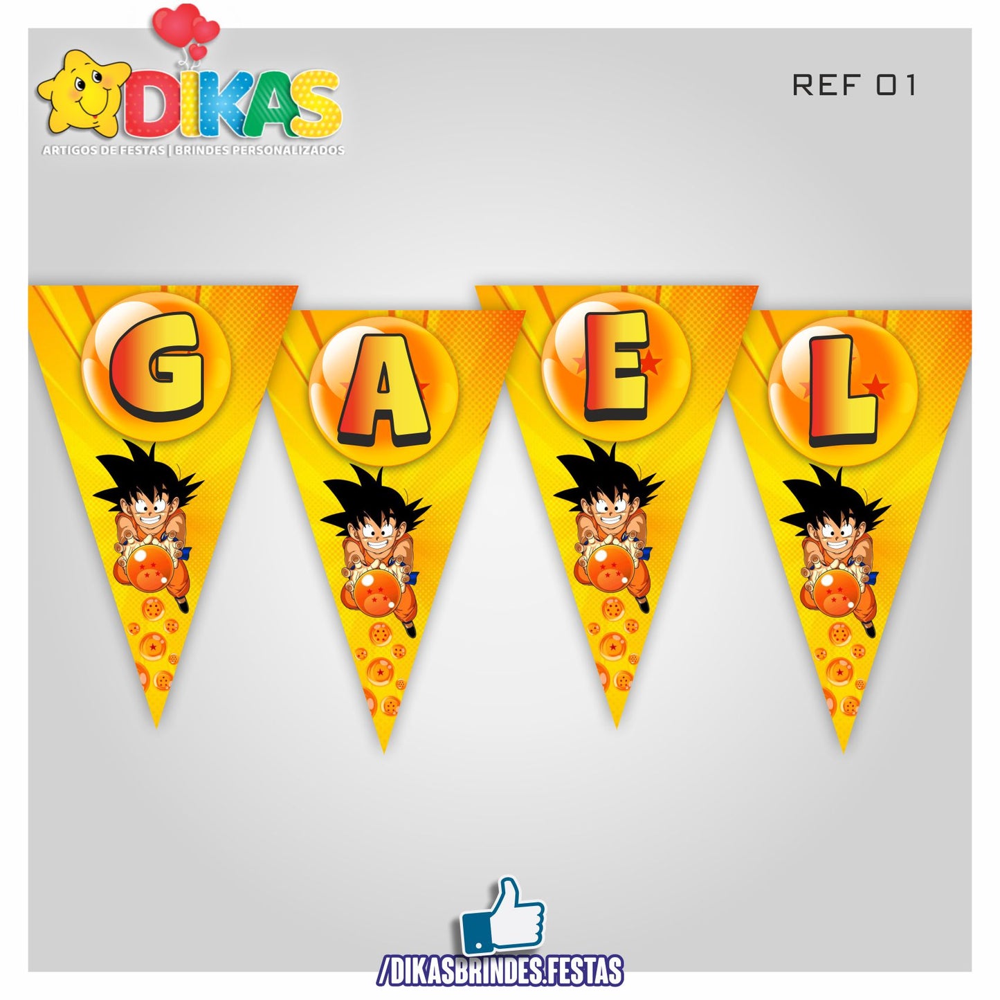 BANDEIROLA PERSONALIZADA - DRAGON BALL
