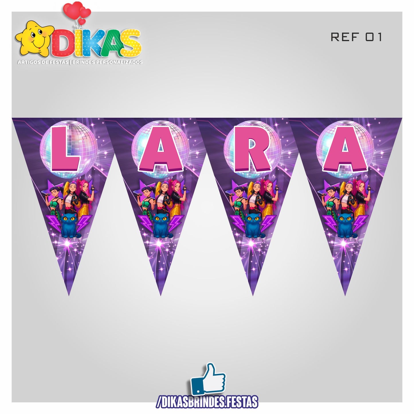 BANDEIROLA PERSONALIZADA - Guerreiras do K-POP