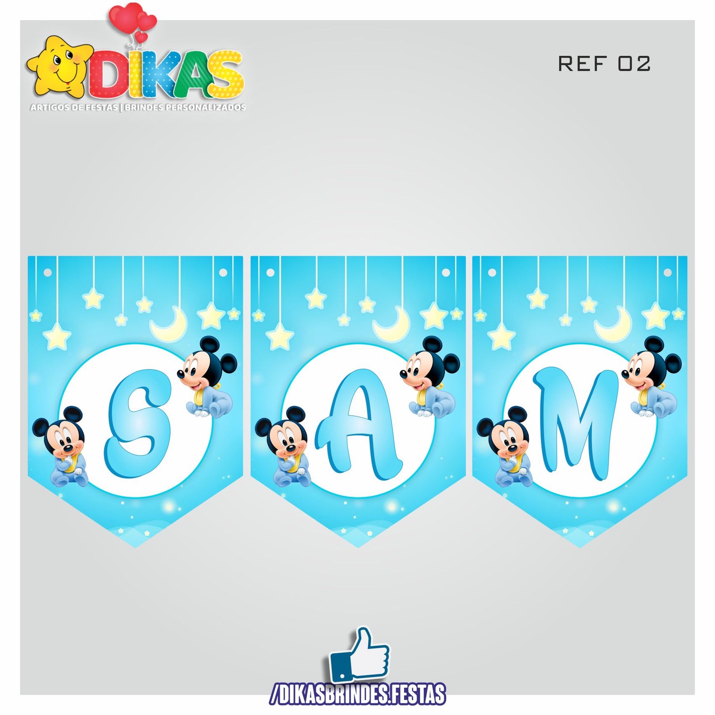 BANDEIROLA PERSONALIZADA - MICKEY BABY