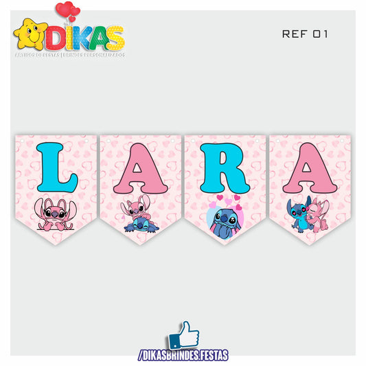 BANDEIROLA PERSONALIZADA - STITCH