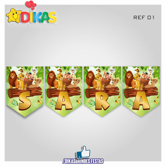 BANDEIROLA PERSONALIZADA - REI LEÃO