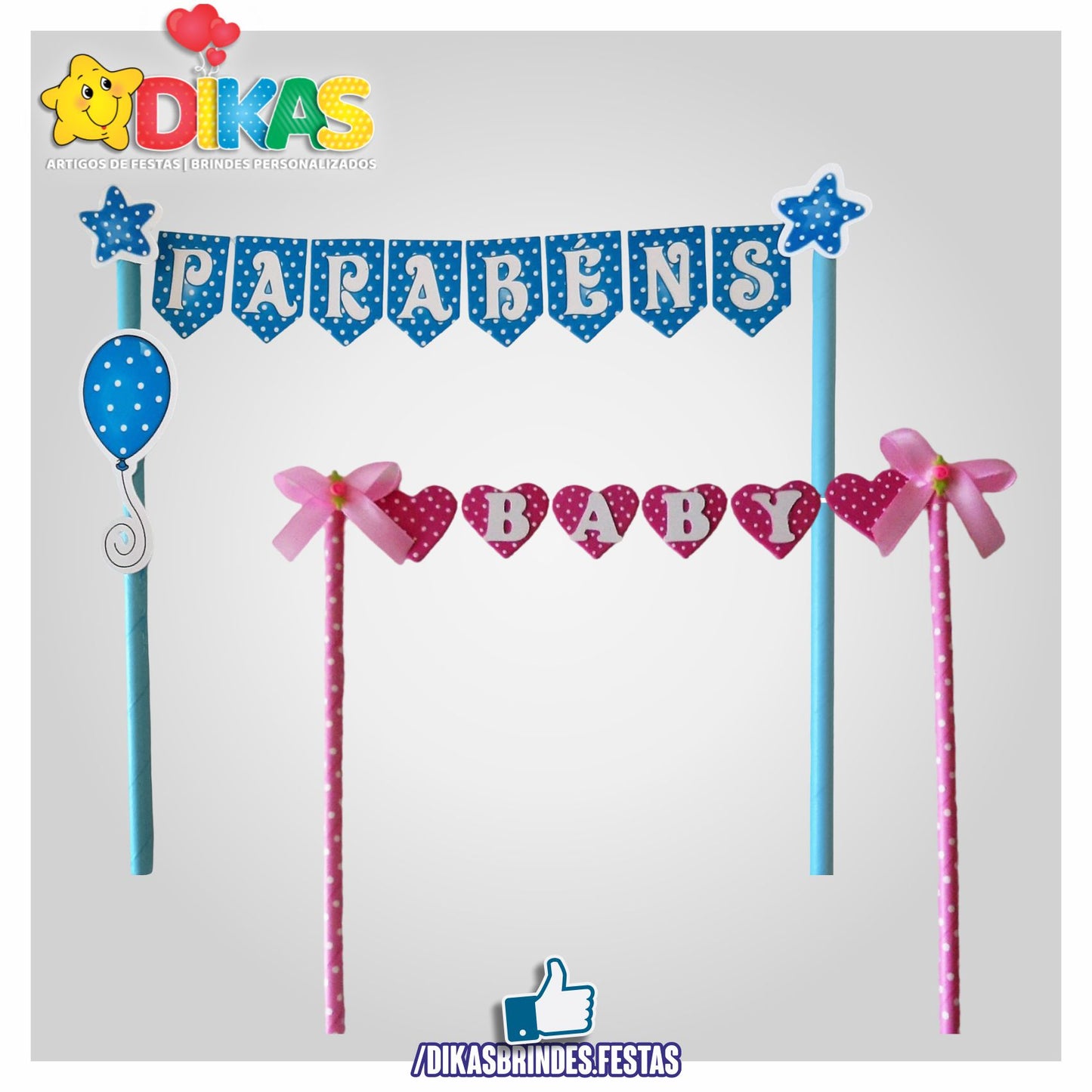 BANDEIRINHA DECORATIVA PARA BOLO - BEBÉ