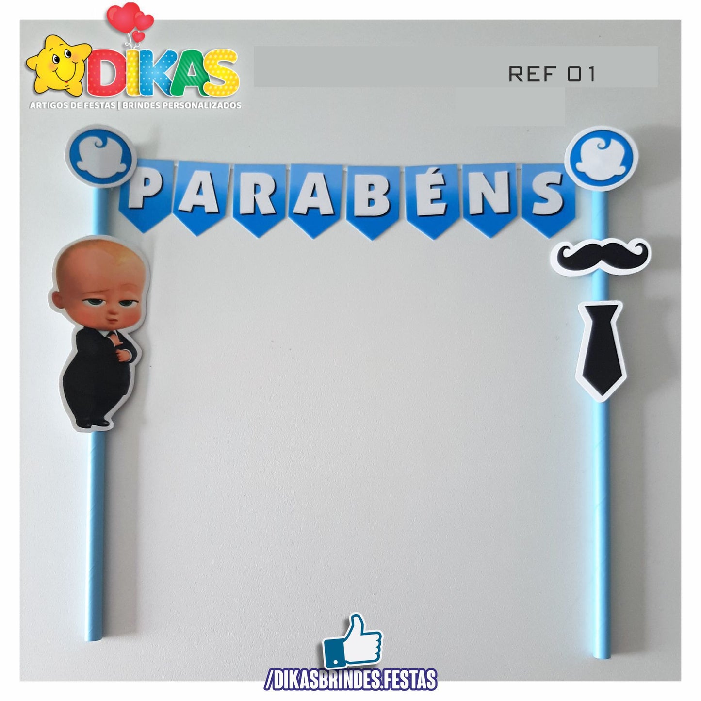 BANDEIRINHA DECORATIVA PARA BOLO - BOSS BABY