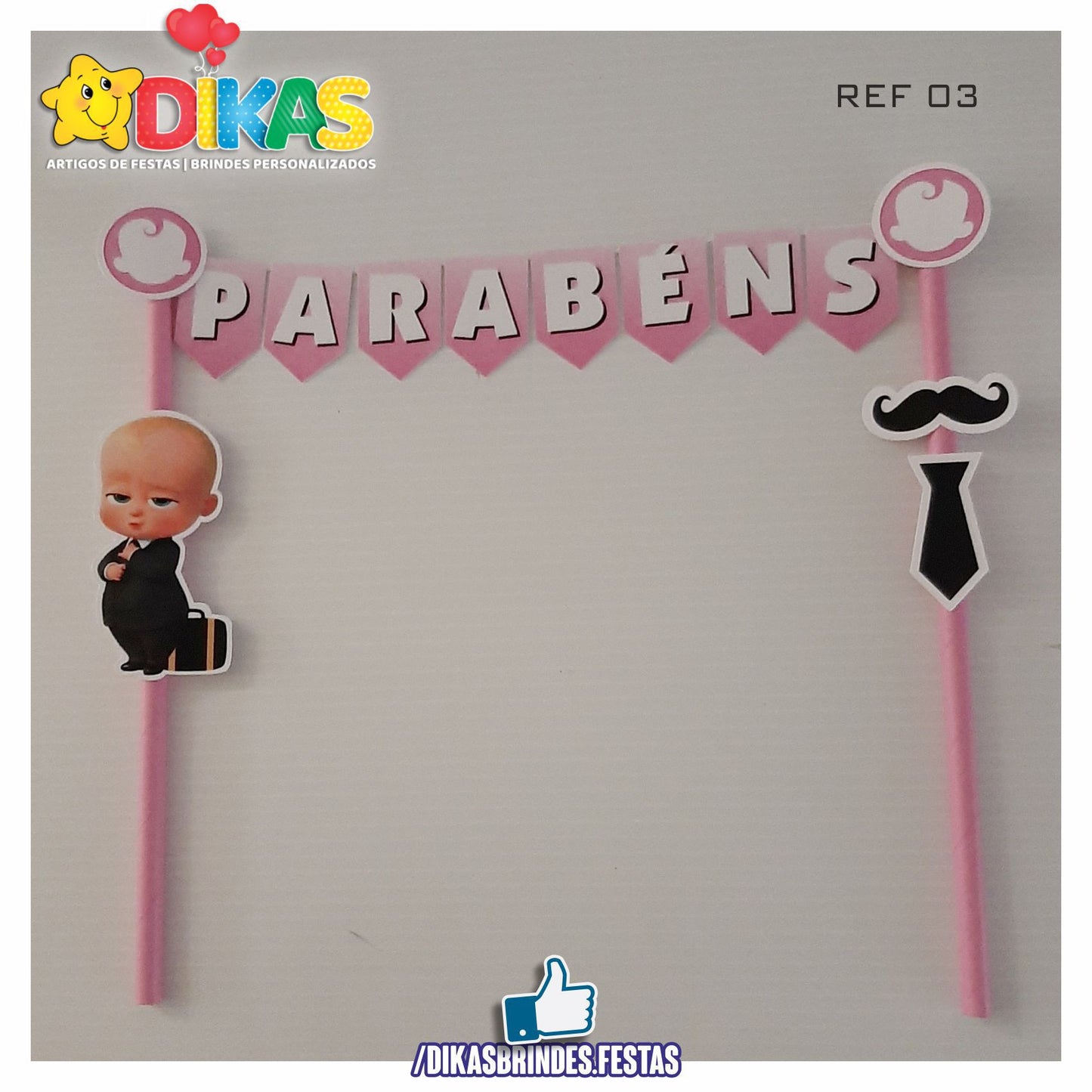 BANDEIRINHA DECORATIVA PARA BOLO - BOSS BABY