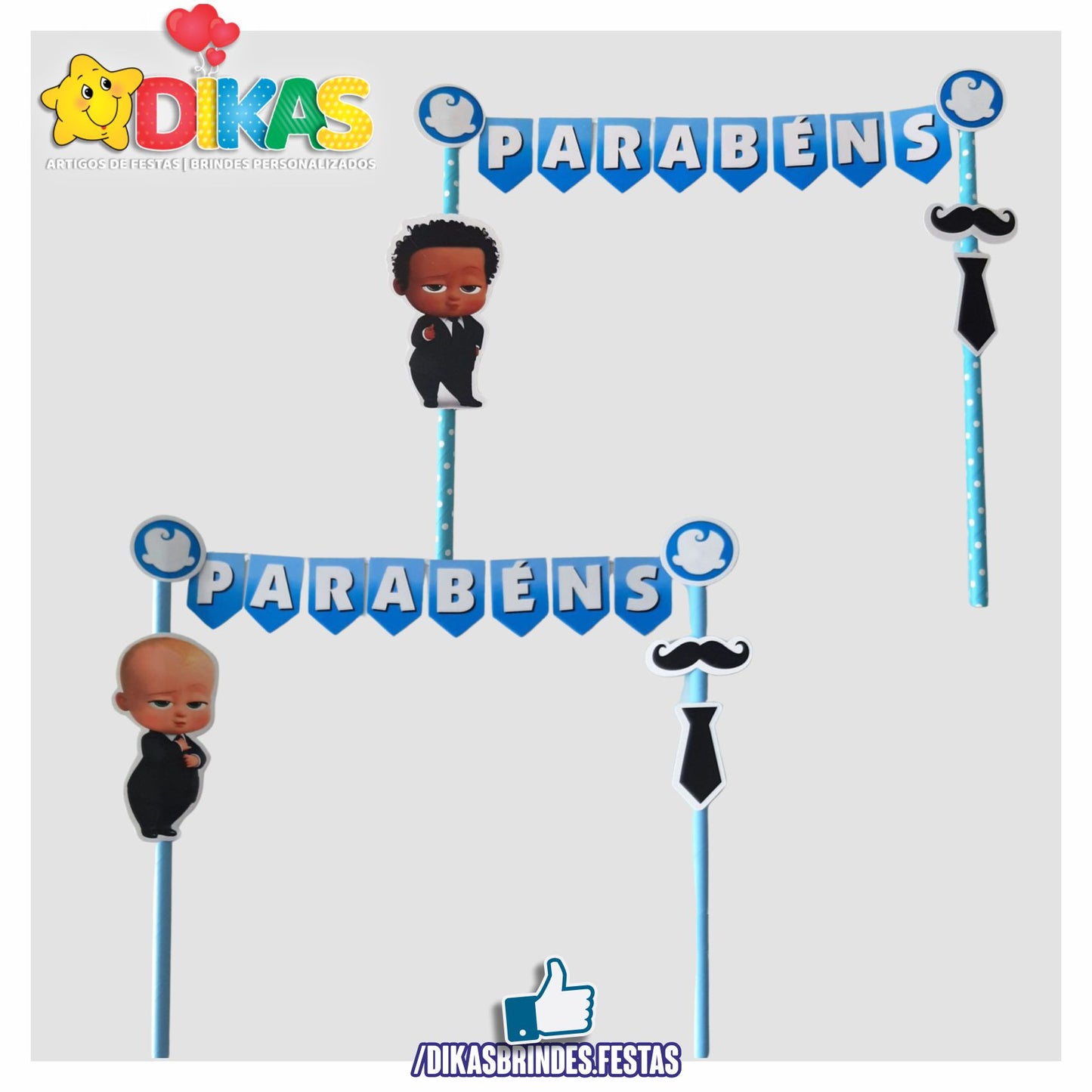 BANDEIRINHA DECORATIVA PARA BOLO - BOSS BABY