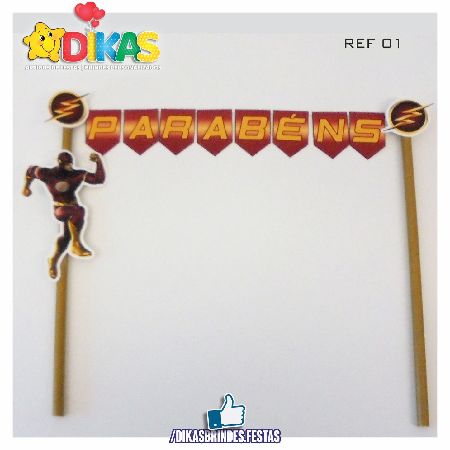 BANDEIRINHA DECORATIVA PARA BOLO - THE FLASH