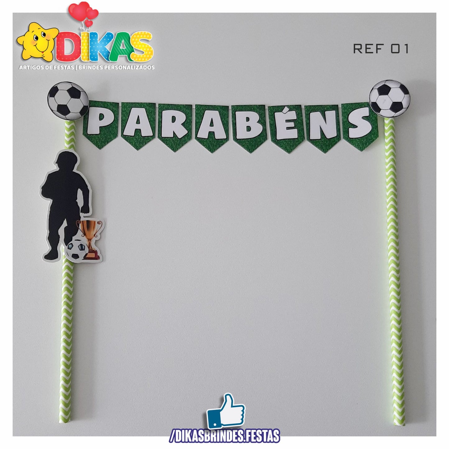 BANDEIRINHA DECORATIVA PARA BOLO - FUTEBOL