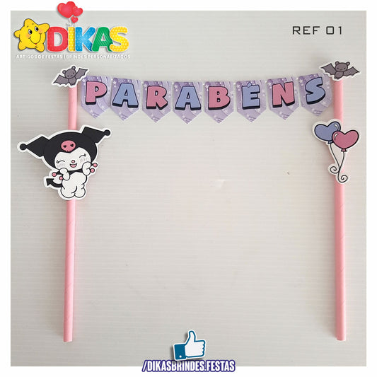 BANDEIRINHA DECORATIVA PARA BOLO - KUROMI