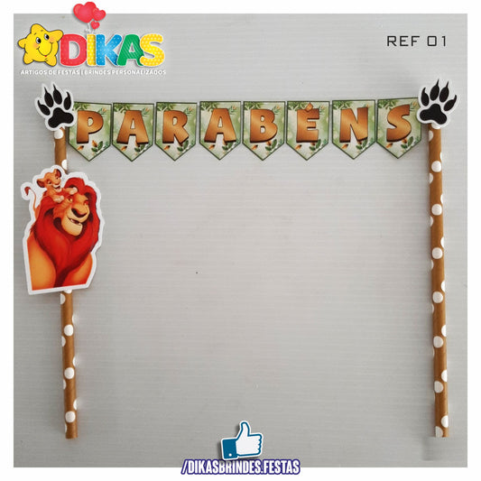 BANDEIRINHA DECORATIVA PARA BOLO - REI LEÃO