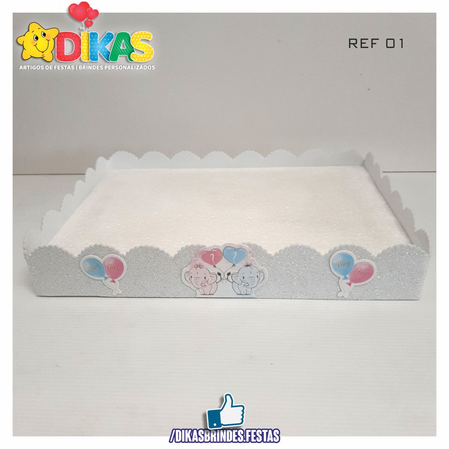 BANDEJA ARTESANAL GRANDE - CHÁ REVELAÇÃO