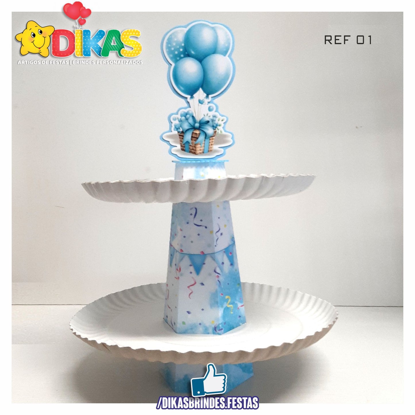 SUPORTE ARTESANAL C/ 2 PRATOS - BEBÉ