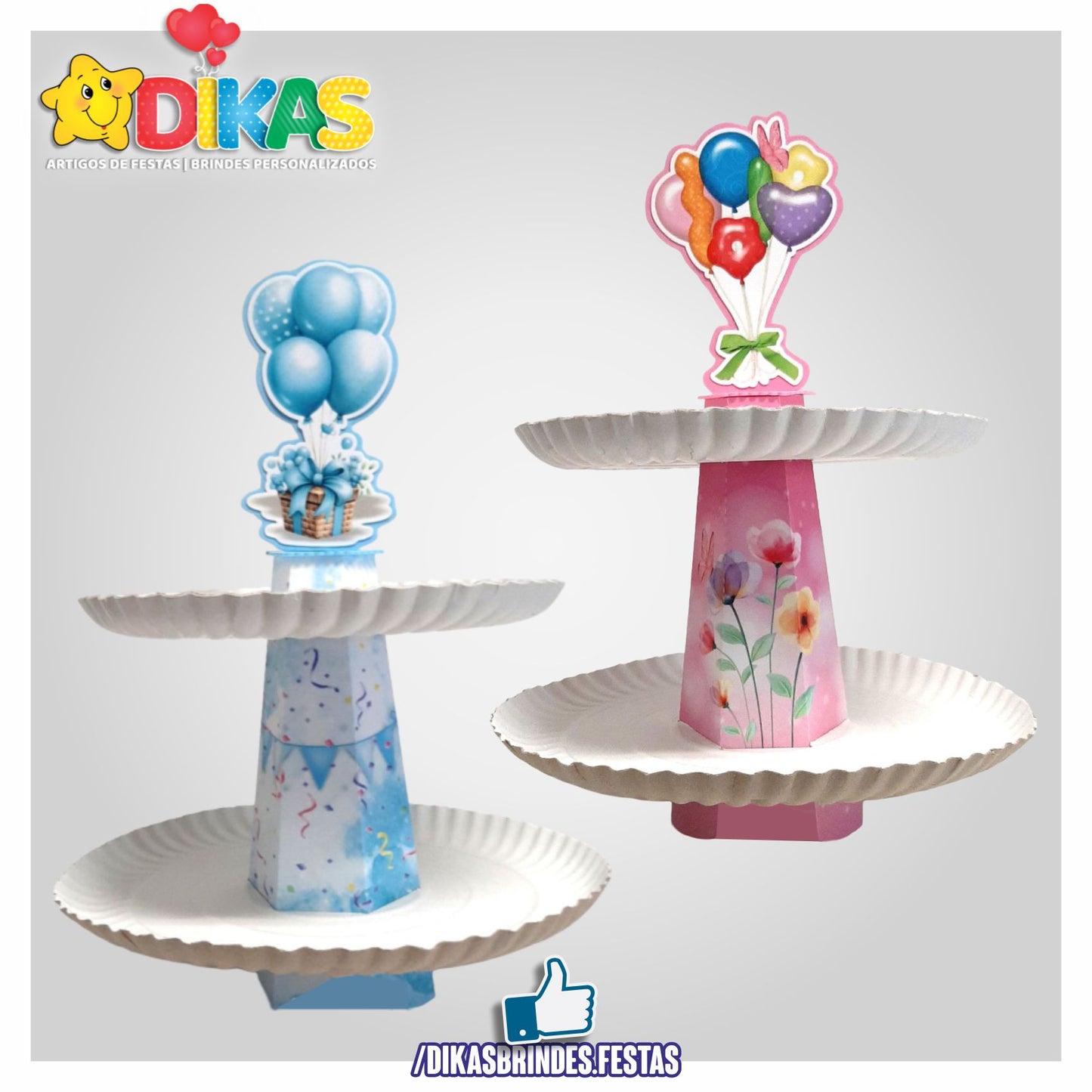 SUPORTE ARTESANAL C/ 2 PRATOS - BEBÉ