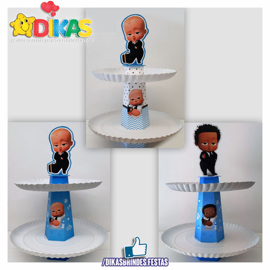 SUPORTE ARTESANAL C/ 2 PRATOS - BOSS BABY