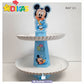 SUPORTE ARTESANAL C/ 2 PRATOS - MICKEY BABY