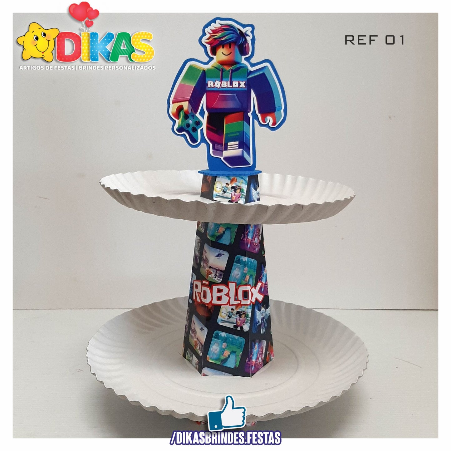 SUPORTE ARTESANAL C/ 2 PRATOS - ROBLOX