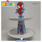 SUPORTE ARTESANAL C/ 2 PRATOS - SPIDEY