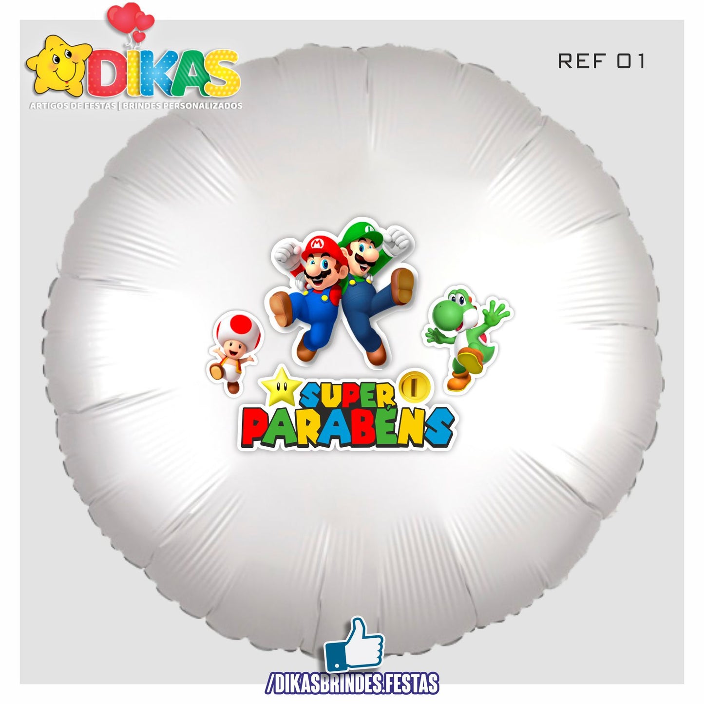 BALÃO FOIL TEMA/PARABÉNS - MARIO BROS