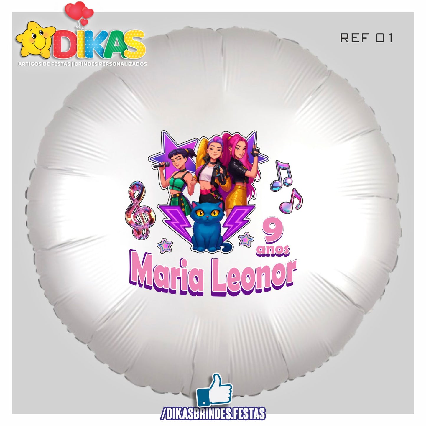 BALÃO FOIL PERSONALIZADO - GUERREIRAS DO K-POP