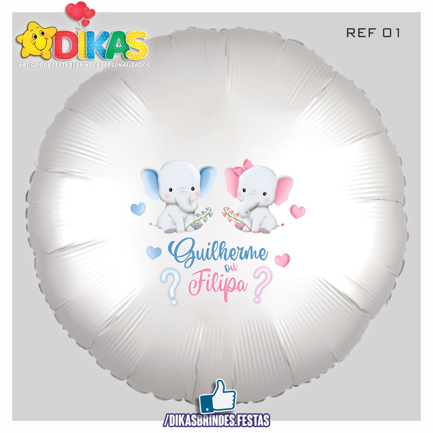 BALÃO FOIL PERSONALIZADO - CHÁ REVELAÇÃO