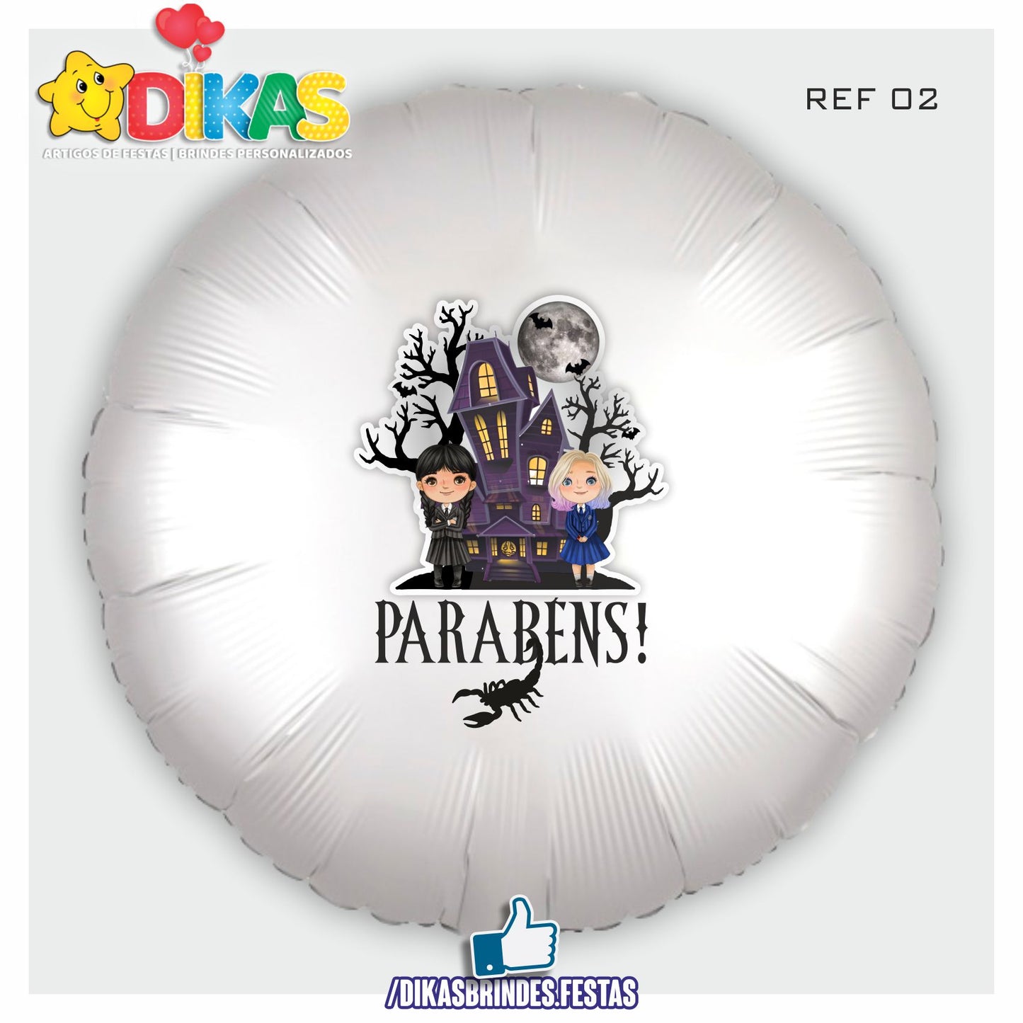 BALÃO FOIL TEMA/PARABÉNS - WANDINHA