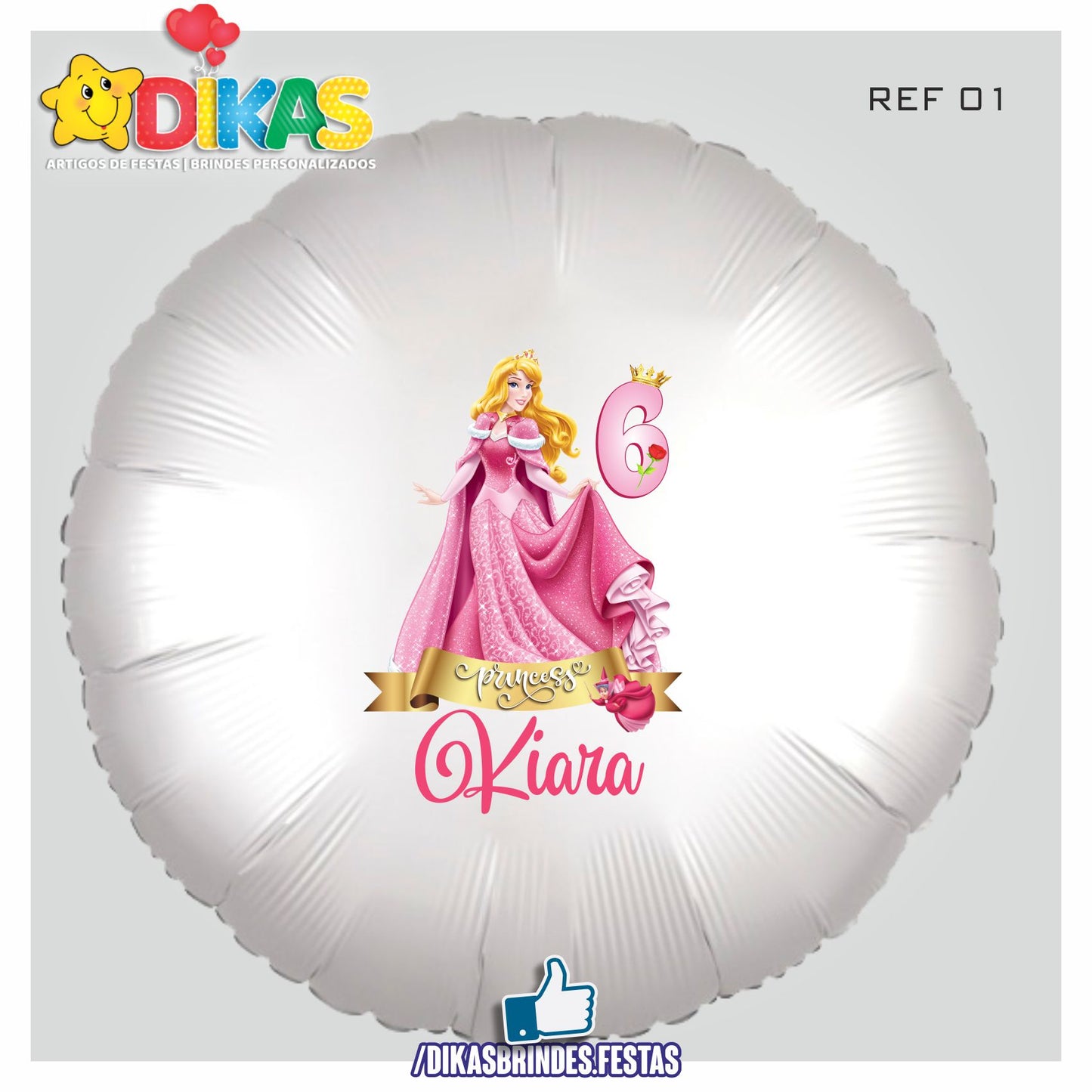 BALÃO FOIL PERSONALIZADO - PRINCESA AURORA