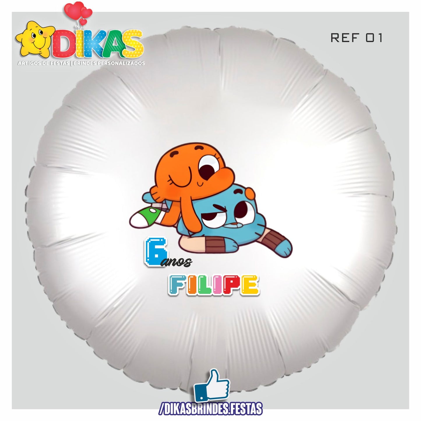 BALÃO FOIL PERSONALIZADO - GUMBALL