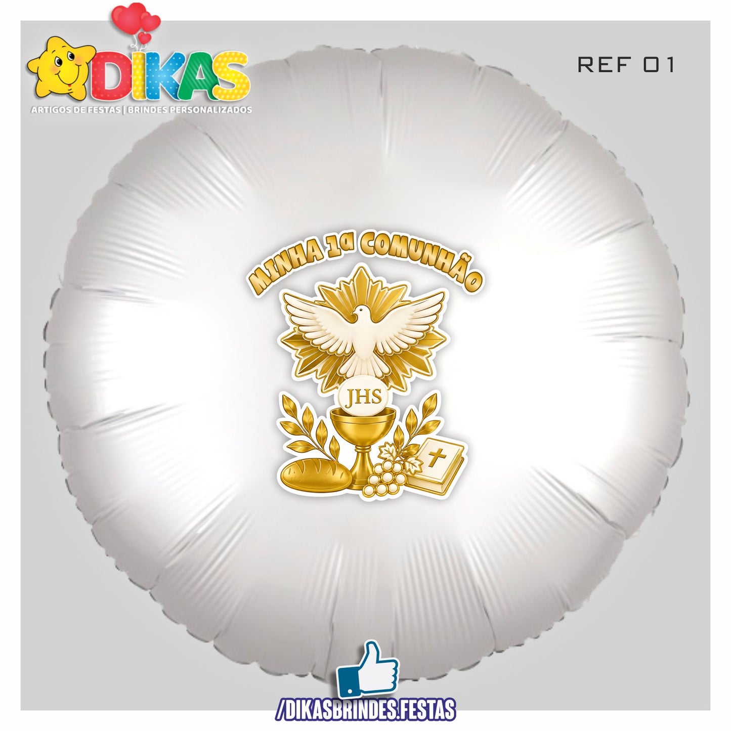 BALÃO FOIL - 1ª COMUNHÃO / CRISMA