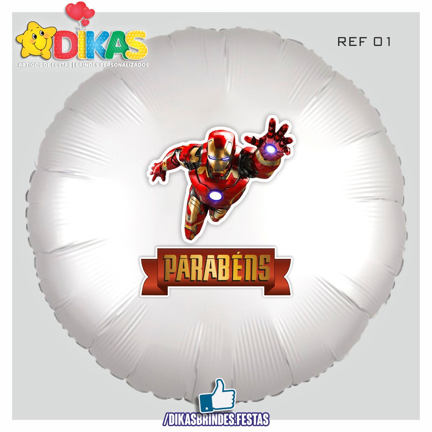 BALÃO FOIL TEMA/PARABÉNS - IRON MAN