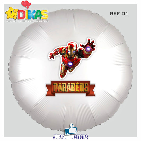 BALÃO FOIL TEMA/PARABÉNS - IRON MAN